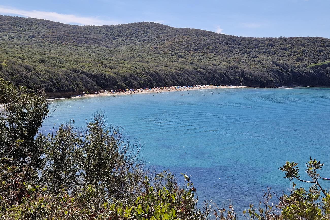 vista su cala violina percorso da scarlino a punta ala