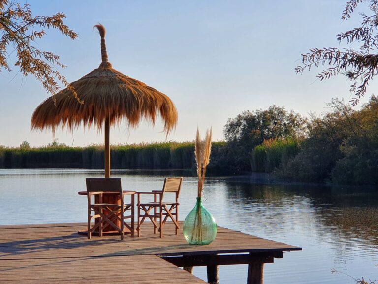 aperitivo esclusivo su un pontile privato al tramonto, immersi nell'atmosfera magica del Lago di Massaciuccoli, Massarosa